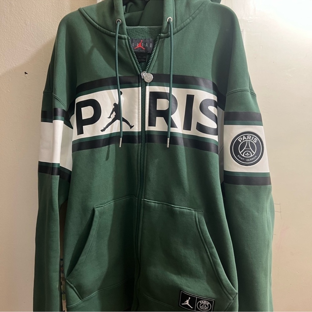 Jordan Green and Black Zip-Up Hoodie
